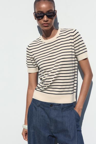 STRIPED KNIT TOP - striped by Zara