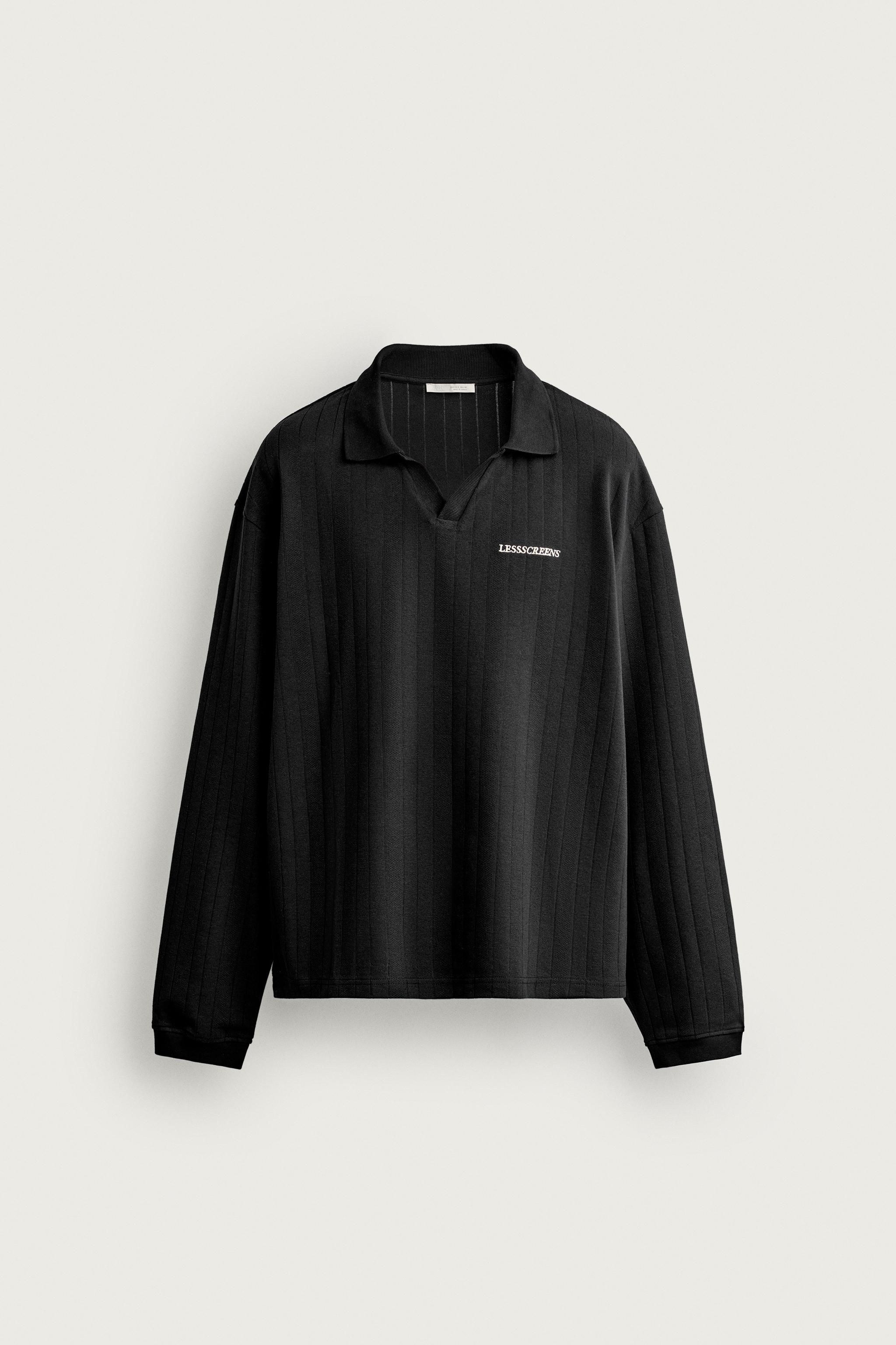 EMBROIDERED TEXT JACQUARD POLO