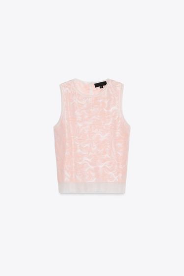 JACQUARD KNIT TOP - Pale pink by Zara