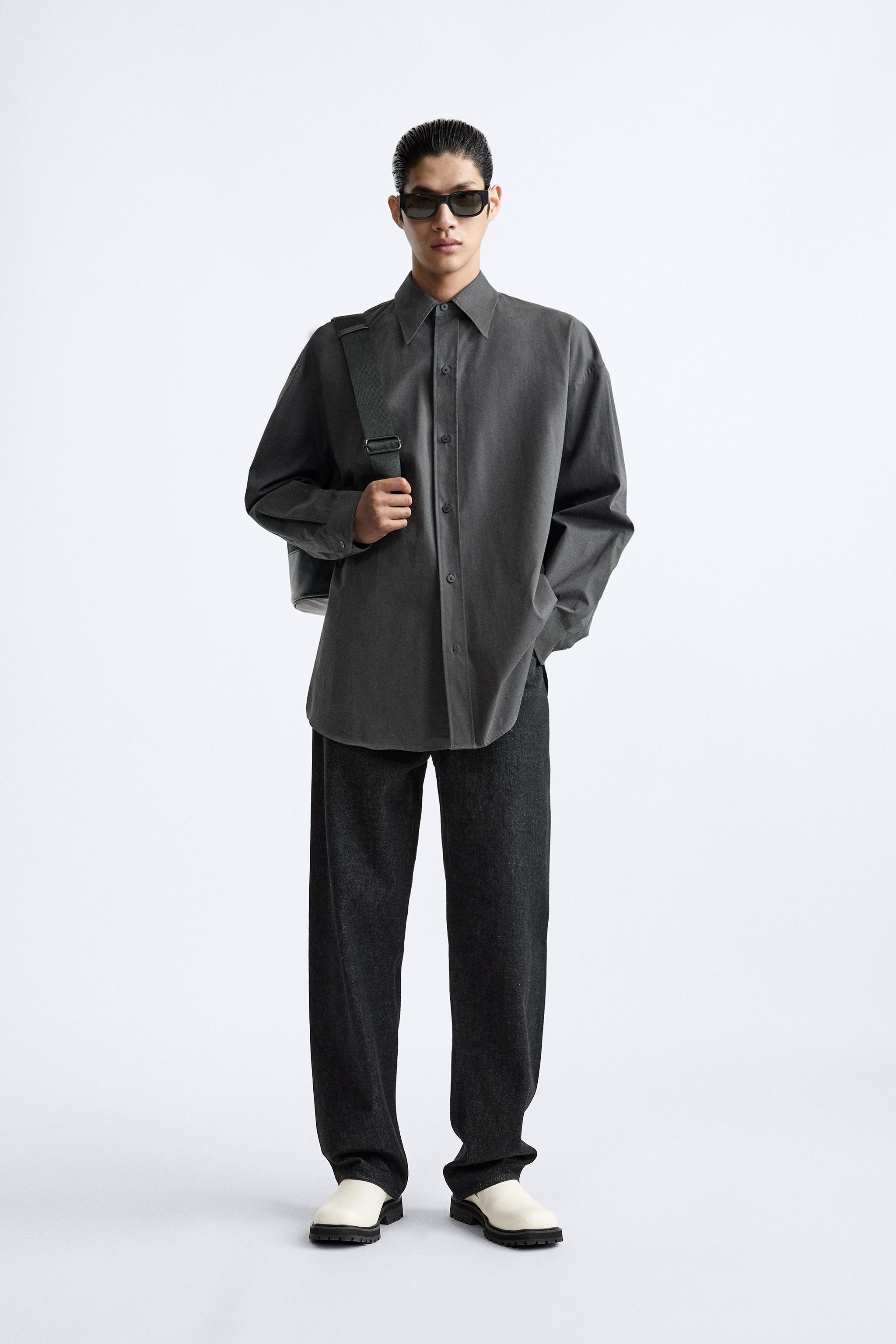 COTTON OVERSHIRT X STUDIO NICHOLSON - Anthracite grey | ZARA 