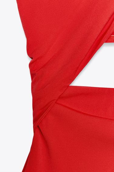 CUT-OUT WRAP BODYSUIT - Intense red by Zara - Image 6