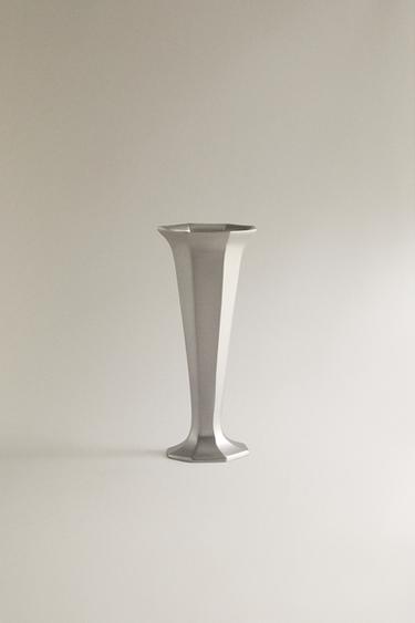 Zara SMALL FACETED VASE | STUDIO MARY LENNOX - Silver - Image 0