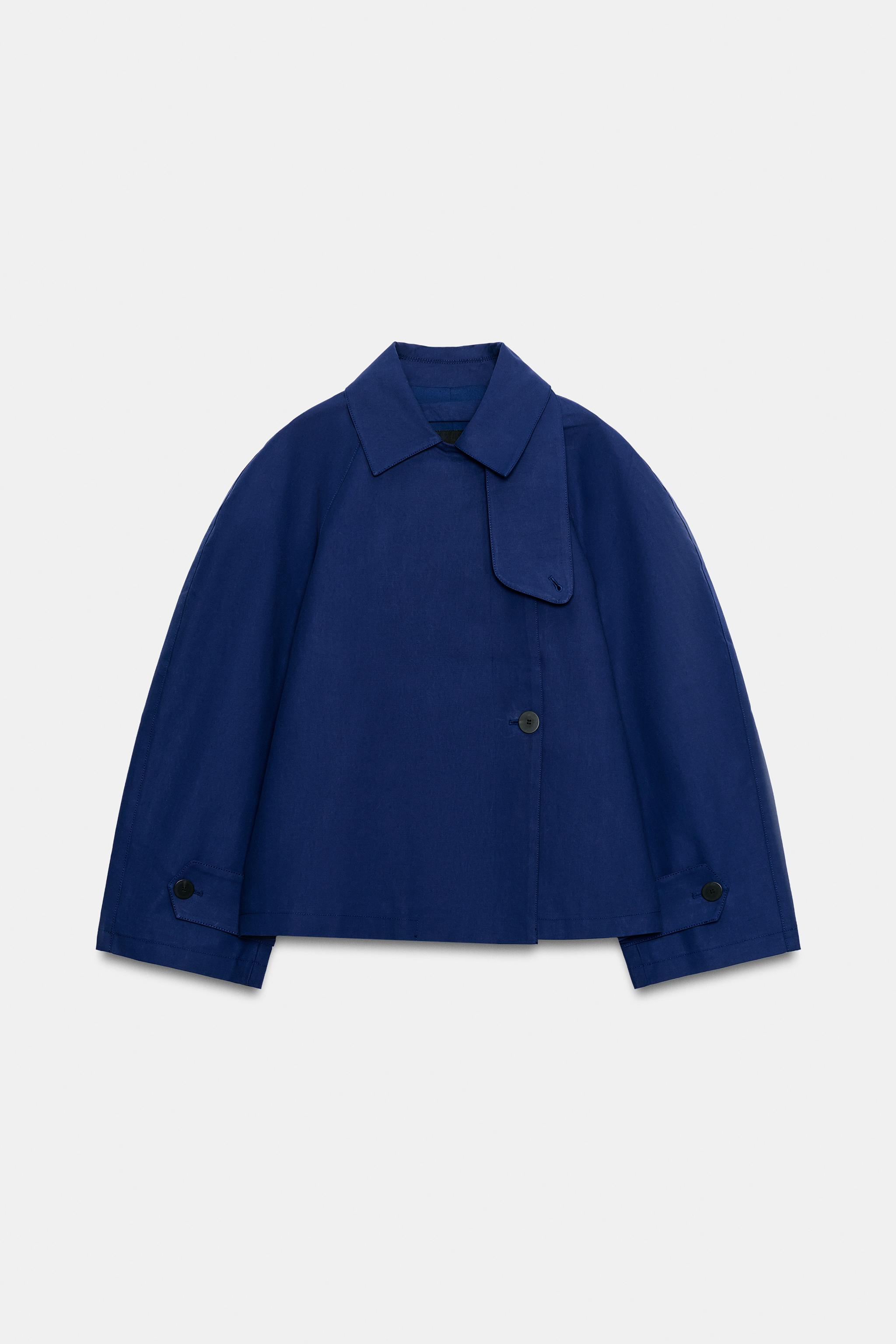 ZWコレクション ショートトレンチコート - 濃青 | ZARA Japan / 日本