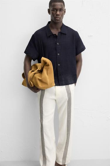 CHECK JACQUARD SHIRT - Blue by Zara - Image 5