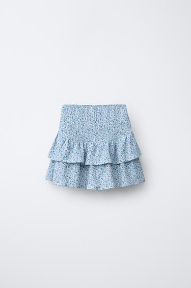 JUPE-SHORT FLEURS - Bleu clair de Zara - Image 1