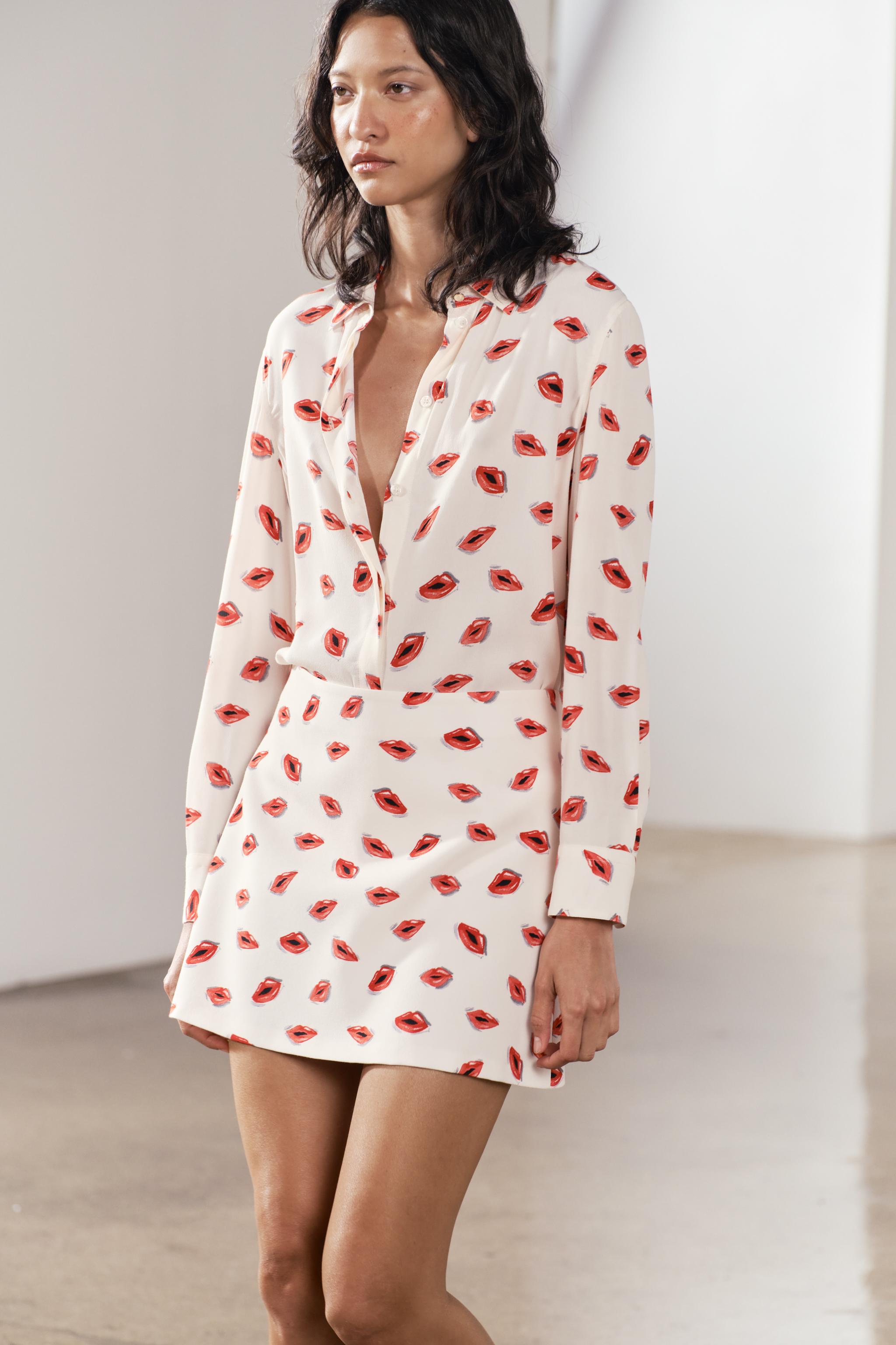 PRINTED SHIRT ZW COLLECTION - Ecru | ZARA Canada