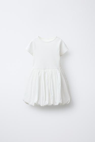 VESTIDO COMBINADO GLOBO - Blanco roto de Zara - Imagen 0