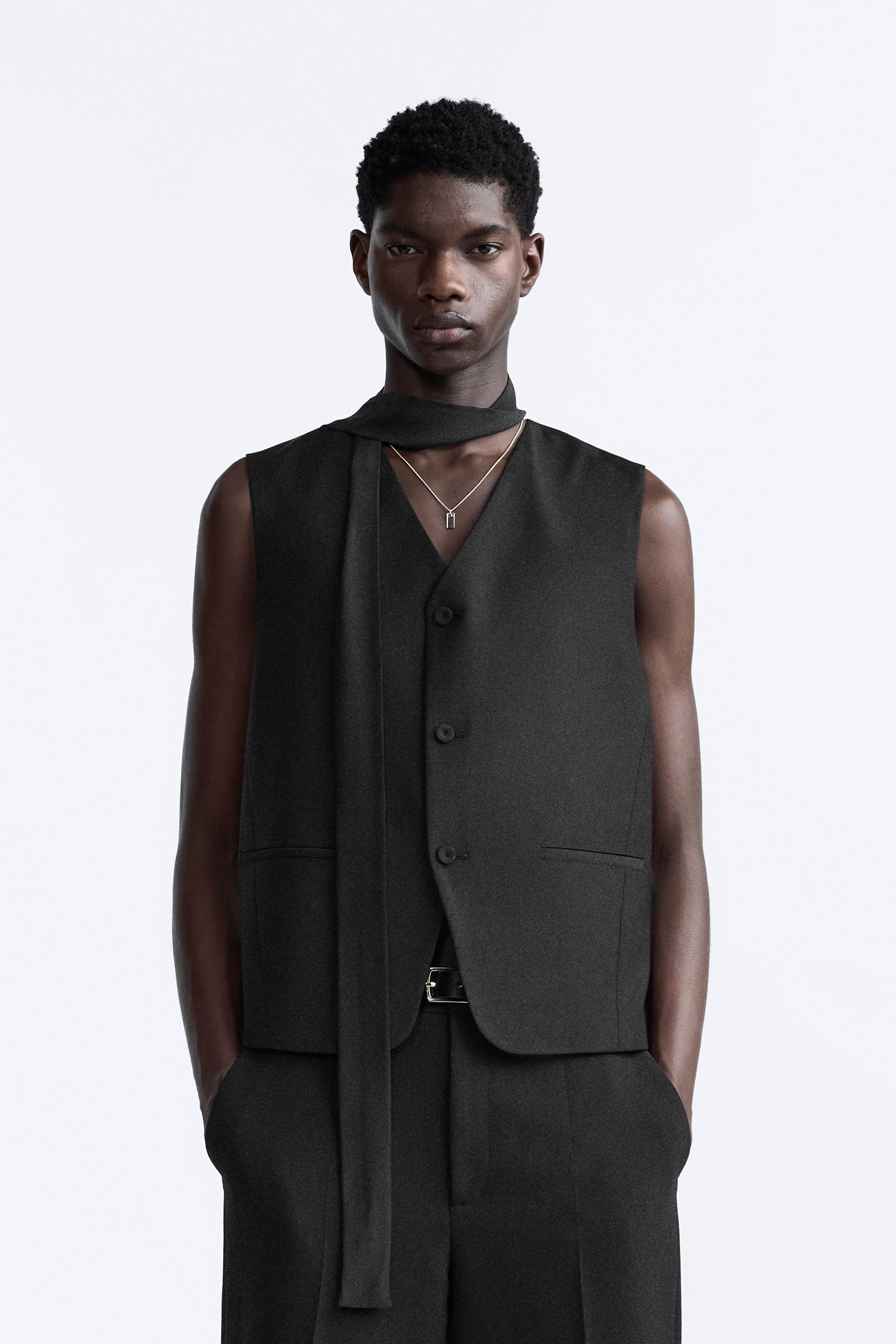 WAISTCOAT WITH COVERED BUTTONS - Black | ZARA United Kingdom