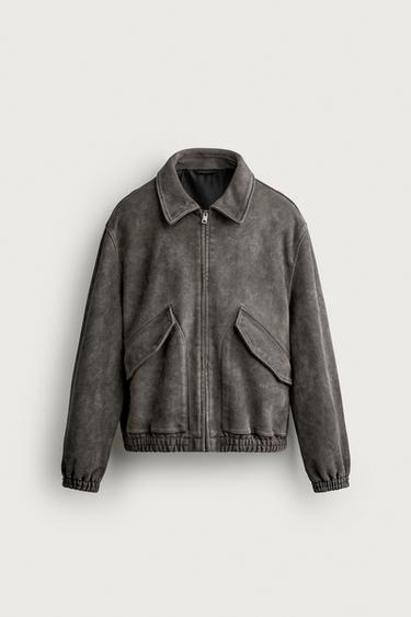 CAZADORA EFECTO ANTE LAVADA - Gris antracita de Zara