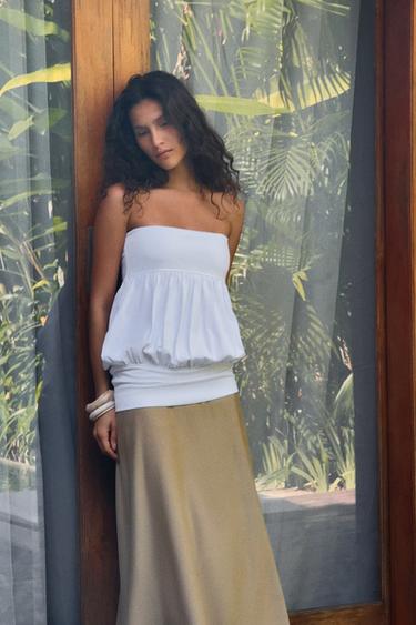 ROBE MIDI BIMATIÈRE - Blanc de Zara - Image 3