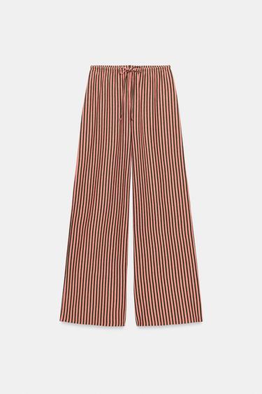 STRIPED LINEN BLEND TROUSERS - Printed by Zara - Image 5