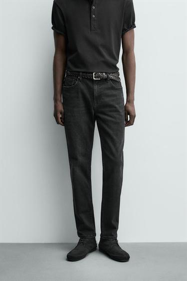 BASIC SLIM FIT JEANS - Charcoal by Zara