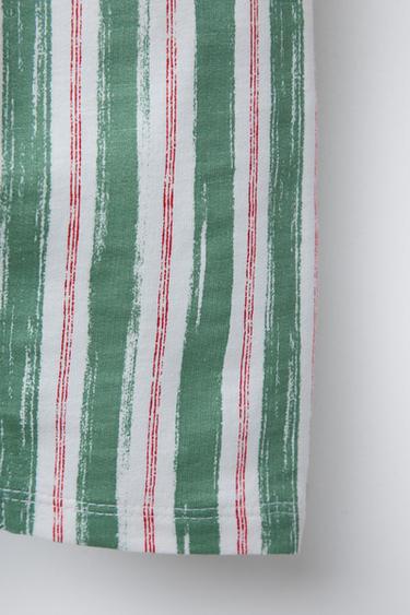 STRIPED PLUSH JUMPSUIT - Green / Ecru by Zara - Image 3