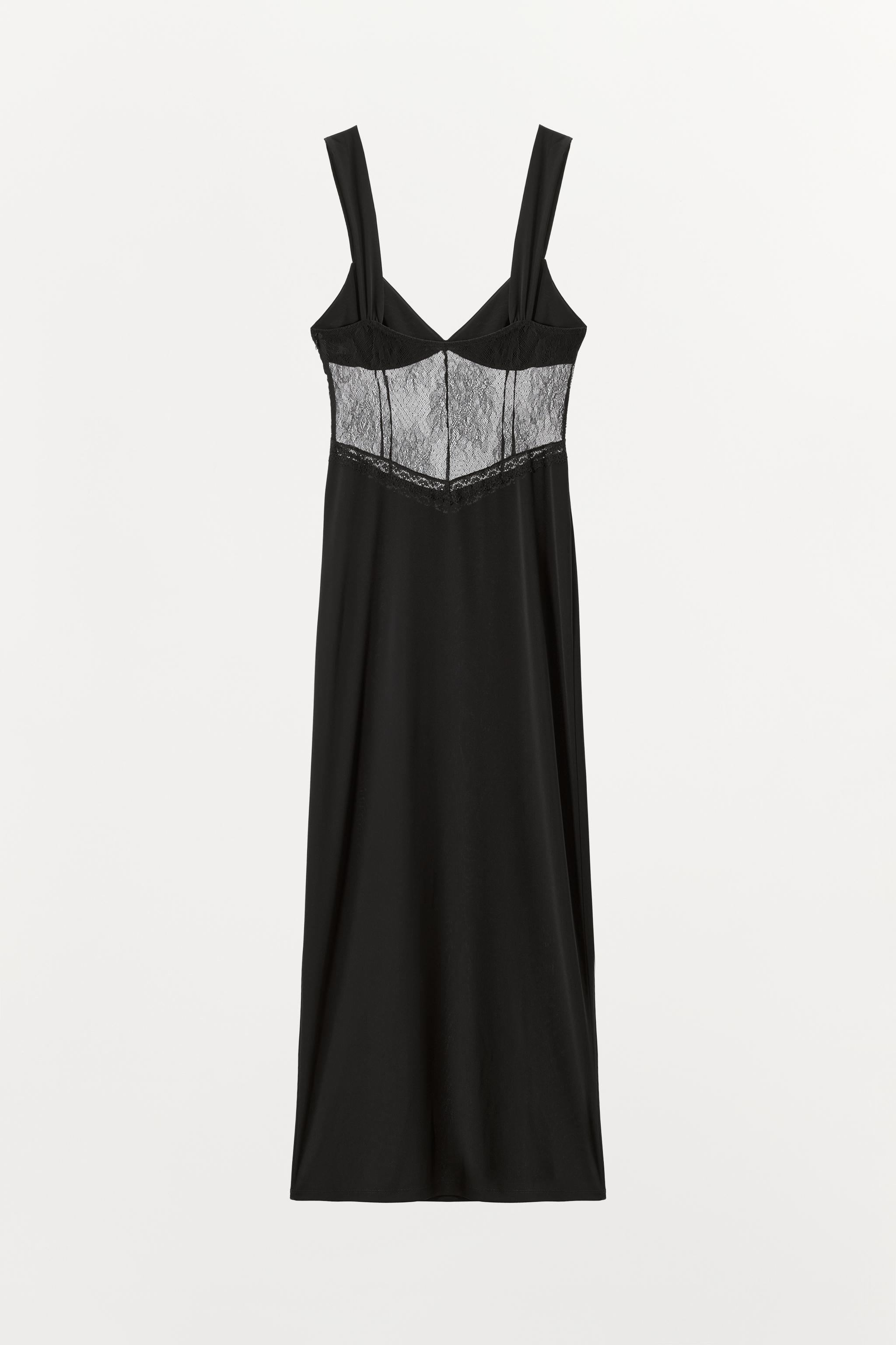 COMBINED LACE MIDI DRESS