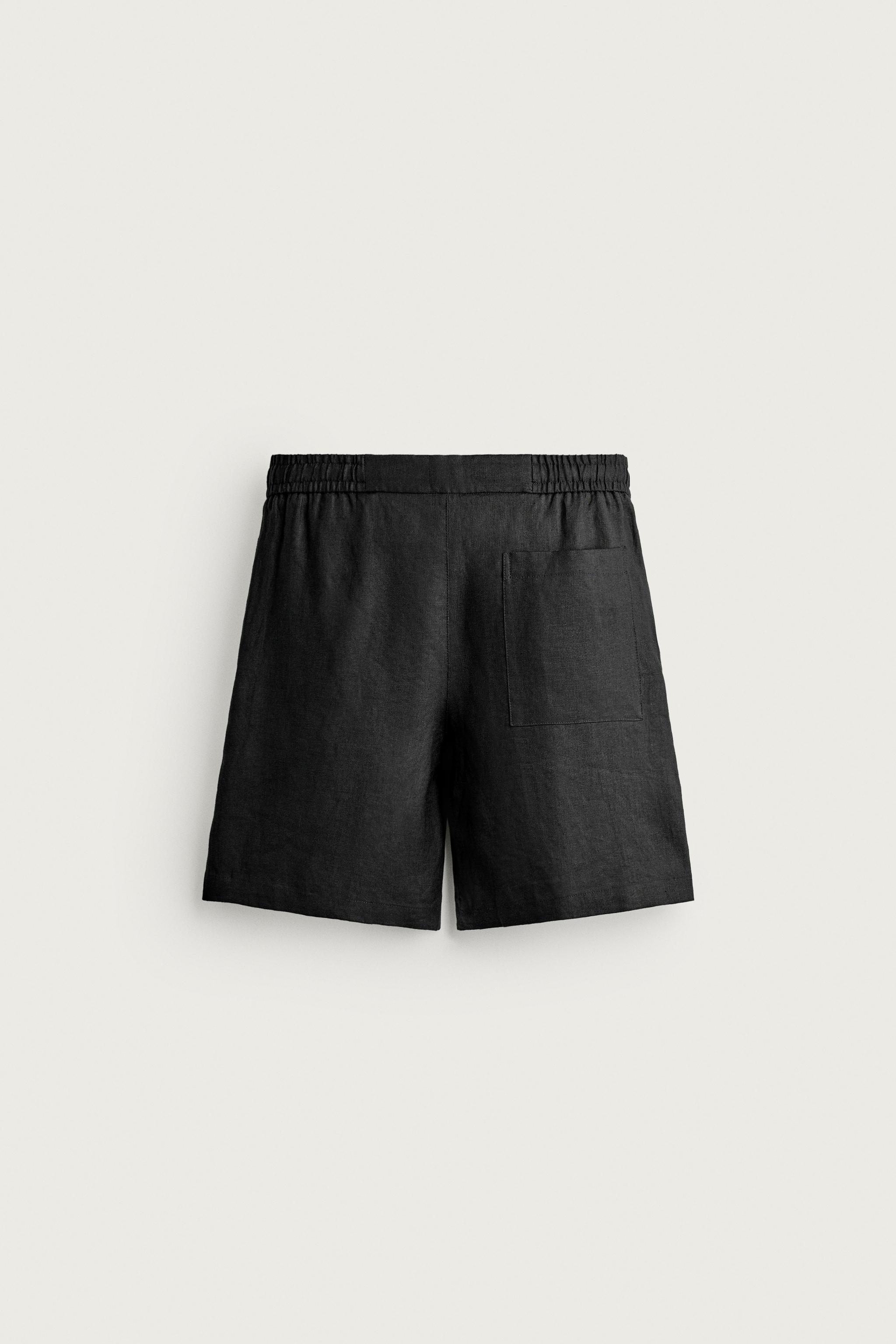 Мужские шорты Zara 100% LINEN RELAXED FIT SHORTS — фото 8