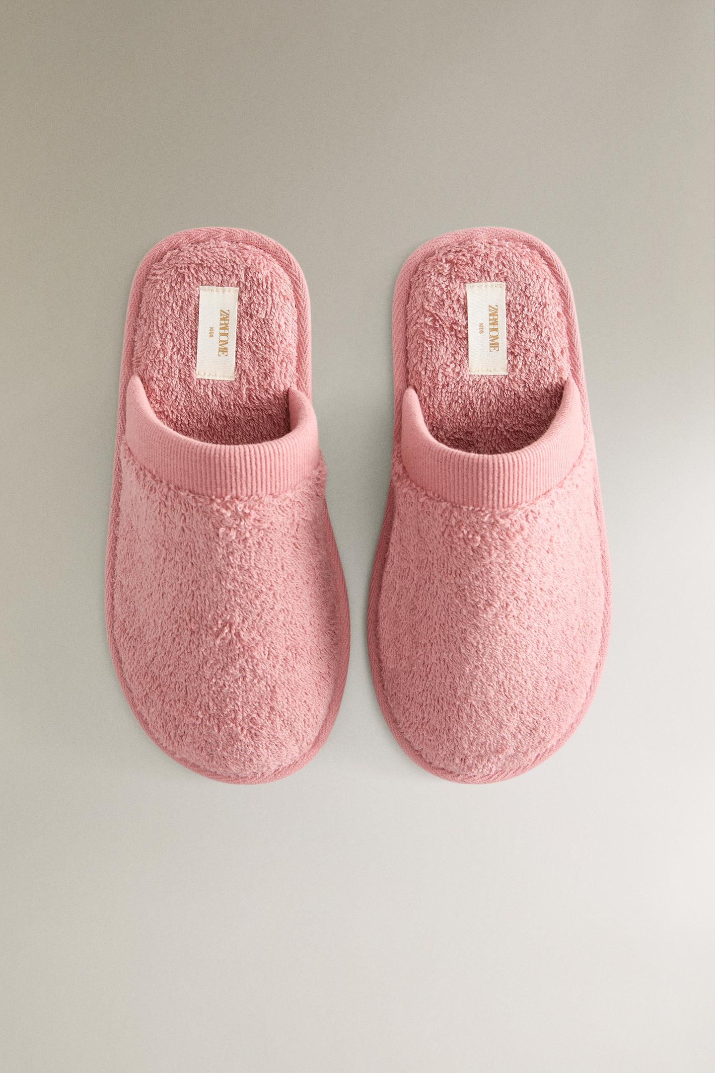 Детские сабо Zara Mule Towel Slippers, цвет: Розовый — фото 3