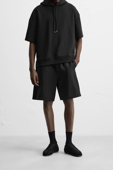 RELAXED FIT JOGGER BERMUDA SHORTS - Black by Zara