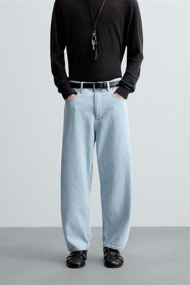 JEANS TAPERED WIDE FIT - Azul claro de Zara