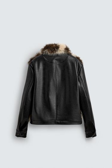 CONTRAST FAUX LEATHER JACKET HARRY LAMBERT FOR ZARA X DISNEY - Brown by Zara - Image 7