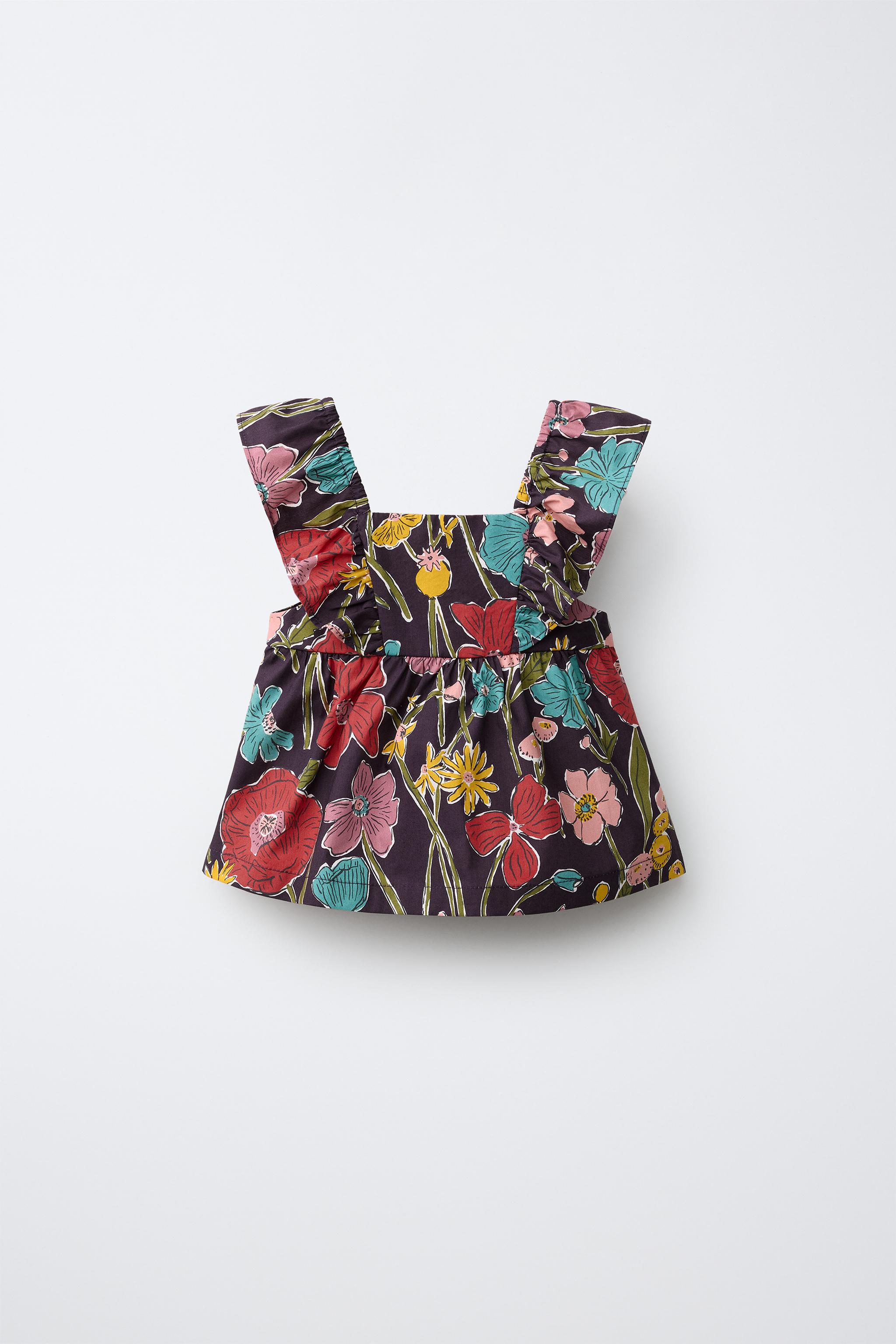 FLORAL PRINT TOP MADE WITH LIBERTY FABRIC — Eggplant