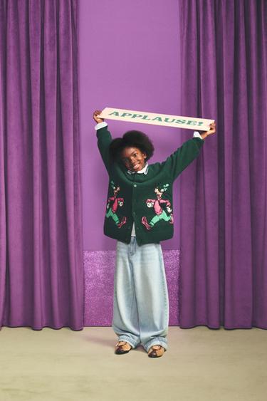 GOOFY WOOL CARDIGAN HARRY LAMBERT FOR ZARA X DISNEY - Dark green by Zara