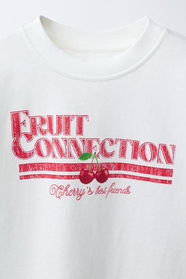 T-SHIRT IMPRIMÉ FRUITS - Blanc de Zara - Image 2