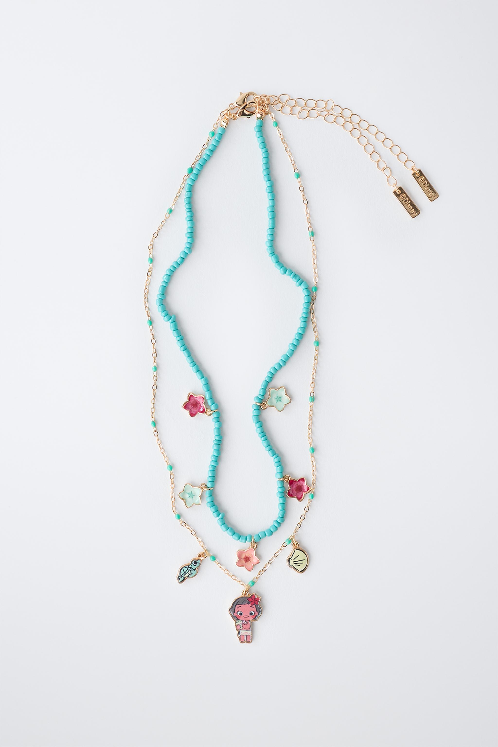 MOANA © DISNEY BEADED NECKLACE SET — Turquoise