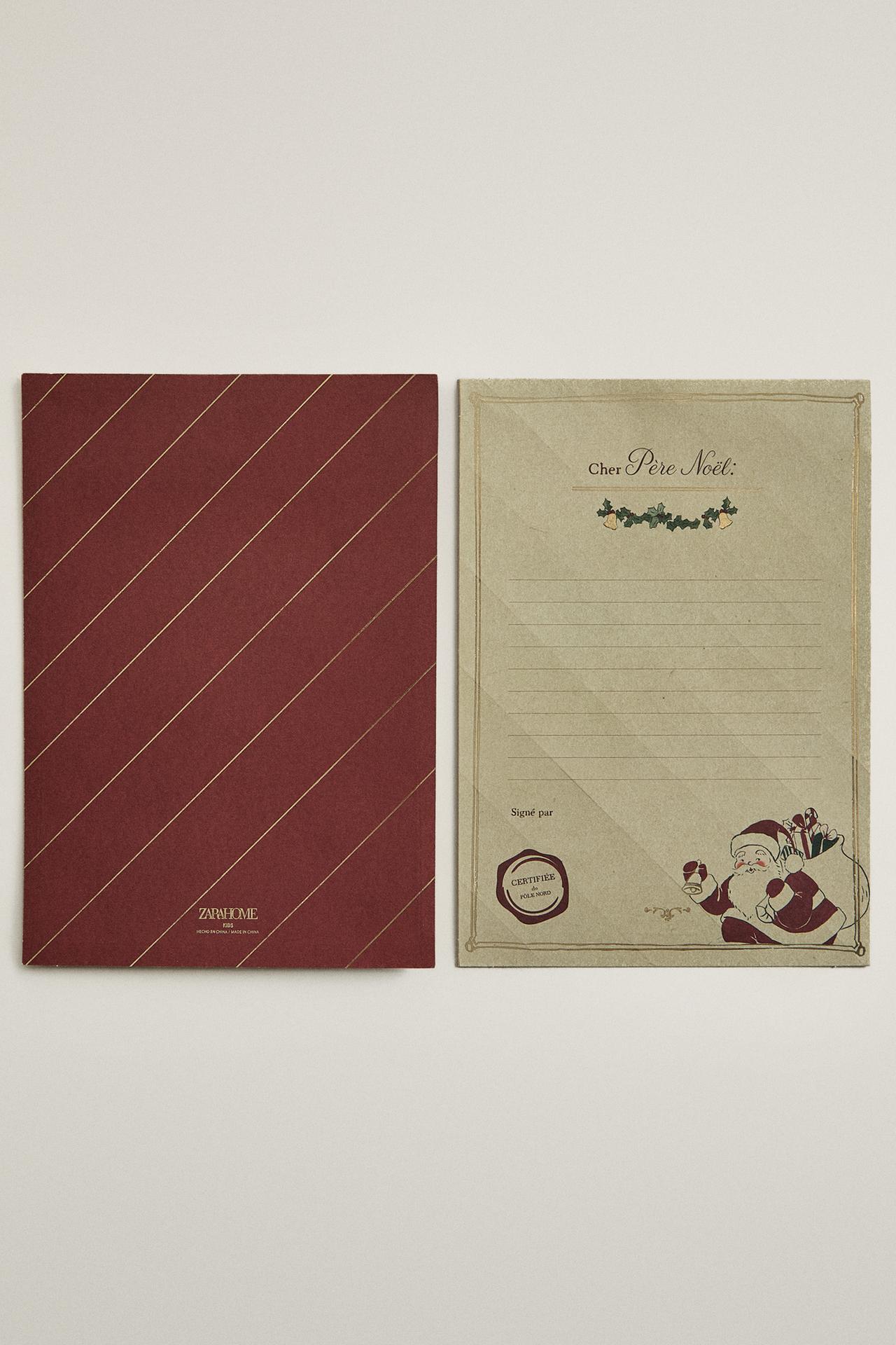 KIDS' FATHER CHRISTMAS A5 LETTER AND CLUTCH SET — Multicoloured