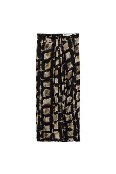 PRINTED MIDI SKIRT