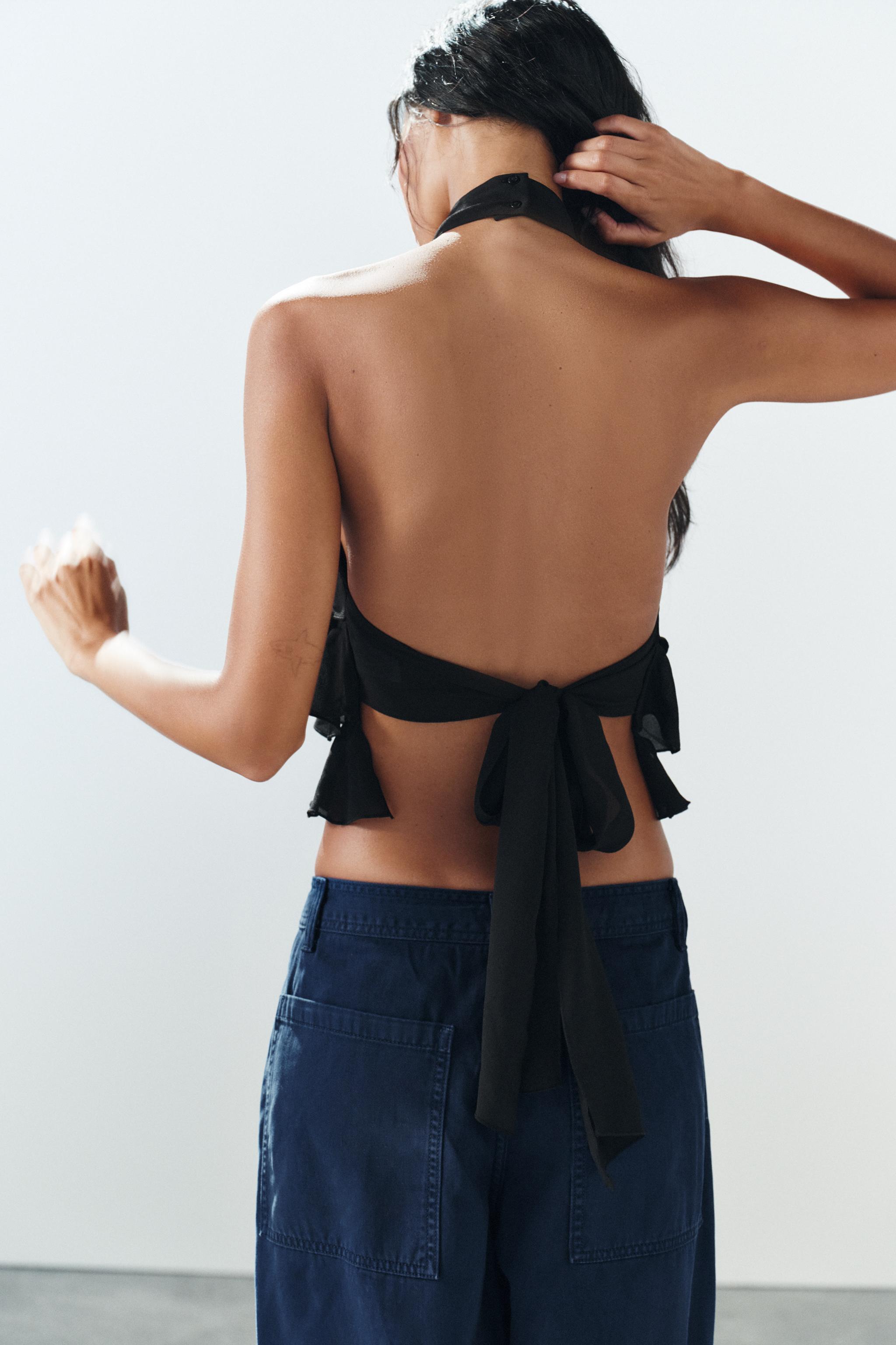 Zara Georgette Halter Top görsel 4
