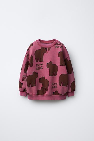 BEAR PRINT SWEATSHIRT - Chalk pink by Zara