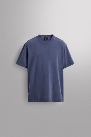 MAGLIETTA RUNNING GRAFICA STAMPATA - Azzurro lavato di Zara