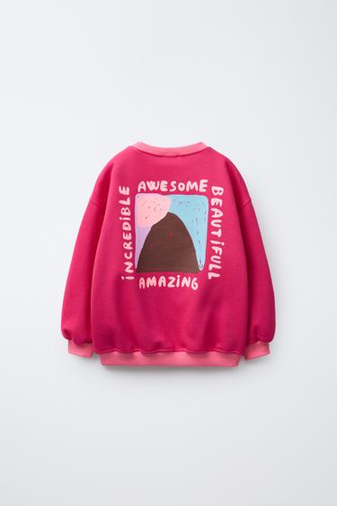 SWEAT À IMPRIMÉ MONTAGNE - Fuchsia de Zara - Image 1
