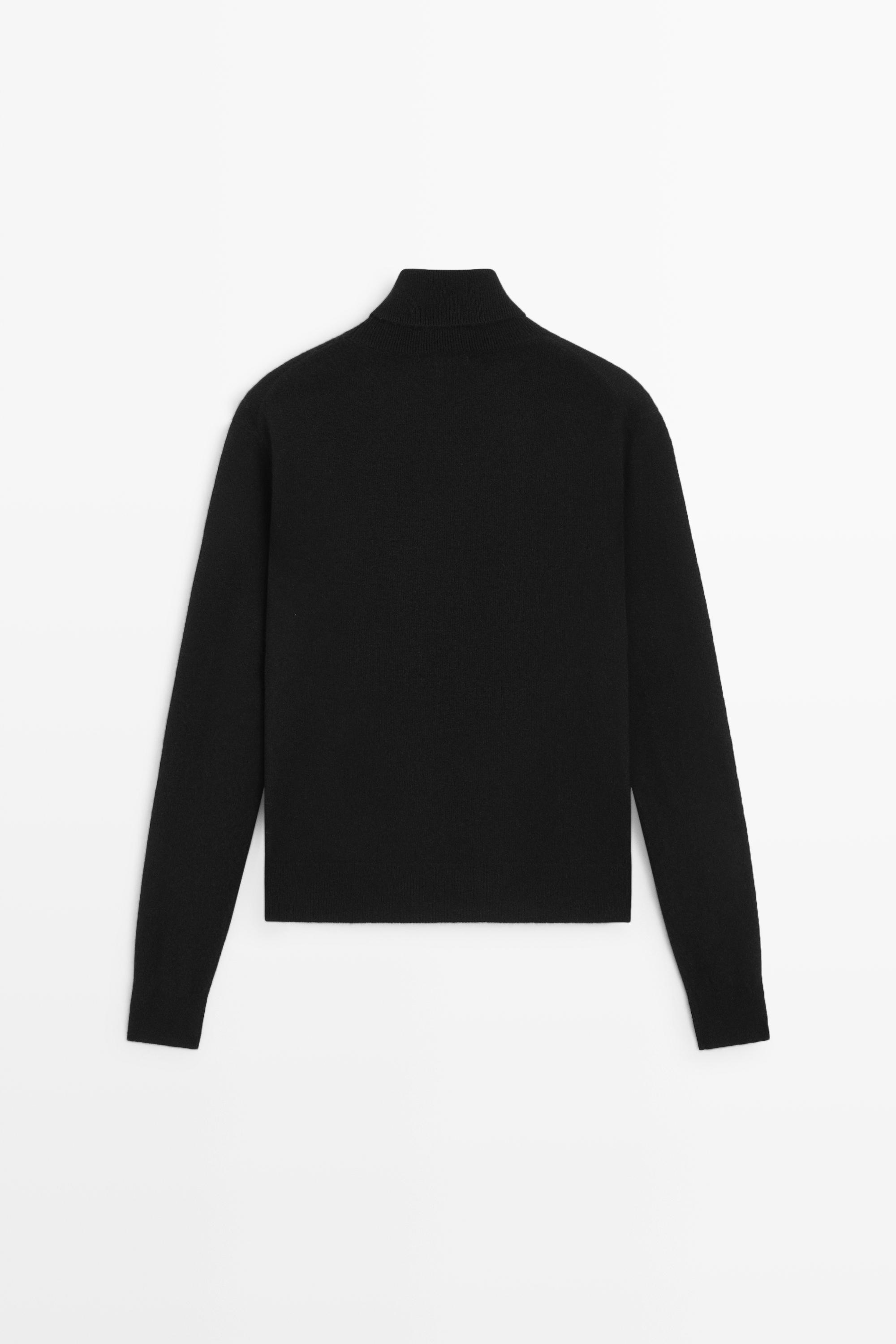 Wool blend knit turtleneck sweater