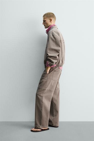 BLOUSON COUPE DÉCONTRACTÉE À CLOUS - Sable / Chiné de Zara - Image 3