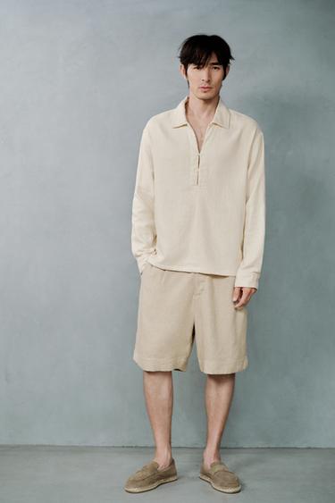LEATHER MOCCASIN ESPADRILLES - Taupe Grey by Zara