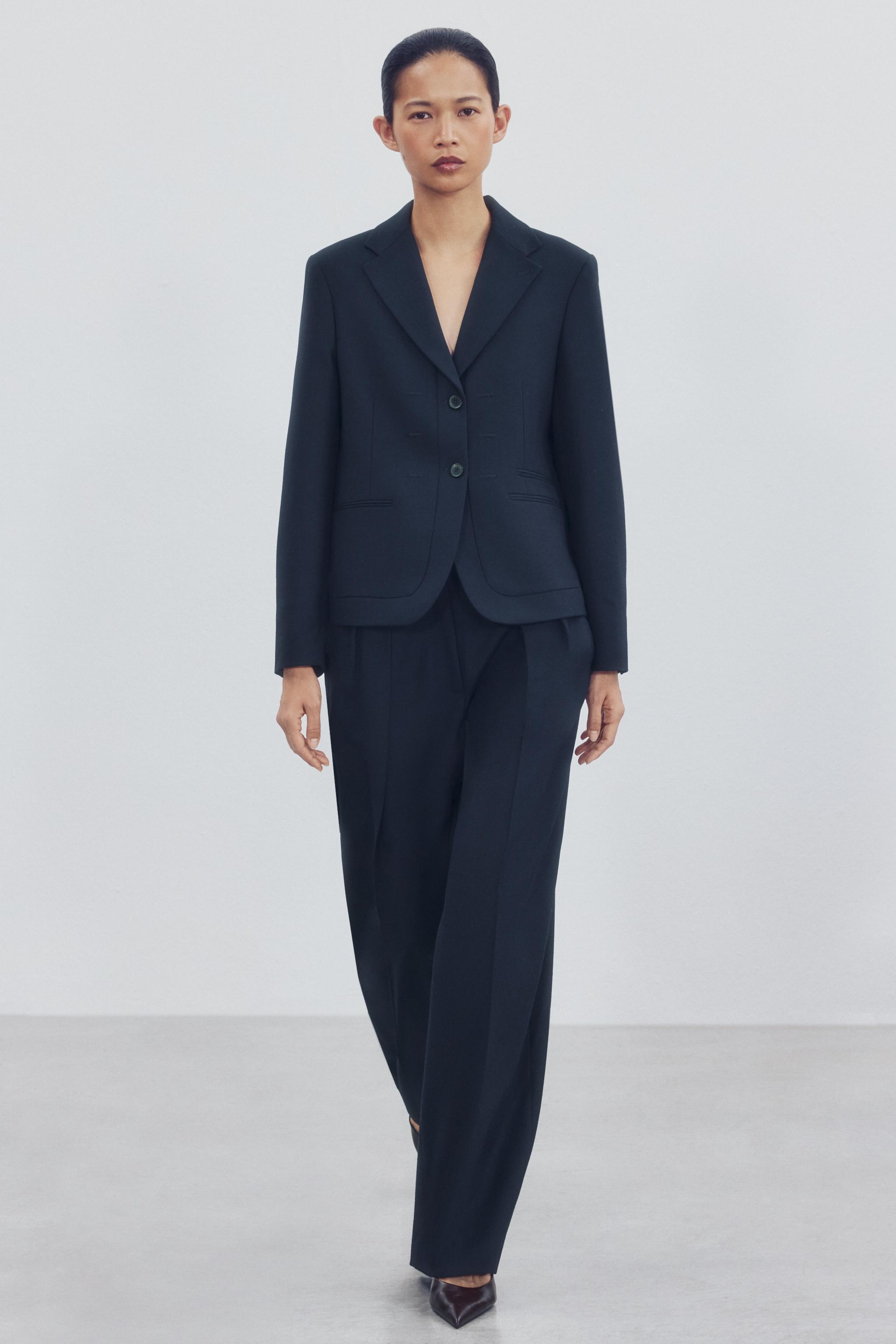 ZW COLLECTION ダーツ入りパンツ - ネイビーブルー | ZARA Japan / 日本