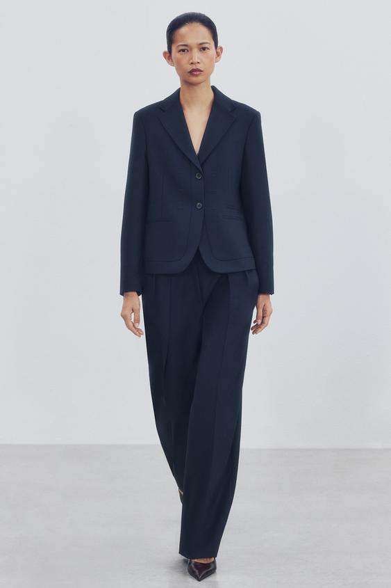 ZW COLLECTION DARTED TROUSERS - Navy blue by Zara - Image 0