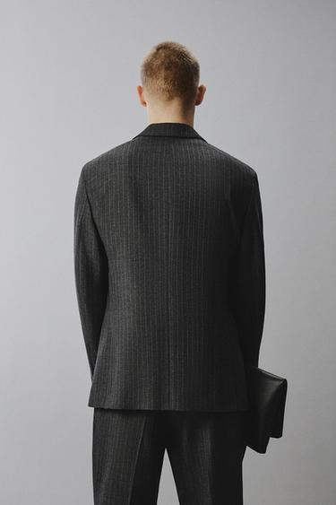 PINSTRIPE SUIT BLAZER - Anthracite Grey by Zara - Image 2