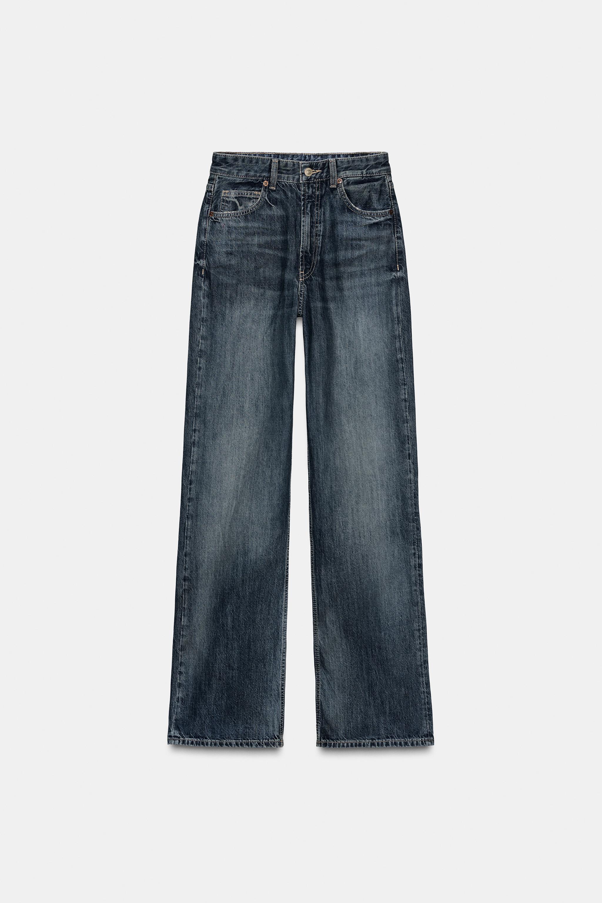 TRF ワイドレッグ ハイウエスト フルレングスジーンズ - インディゴ