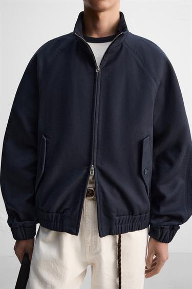 TEXTURED JACKET - Navy blue by Zara