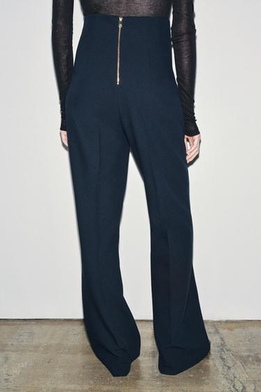 PANTALON TAILLE HAUTE AVEC ZIP ZW COLLECTION - Bleu marine de Zara - Image 2
