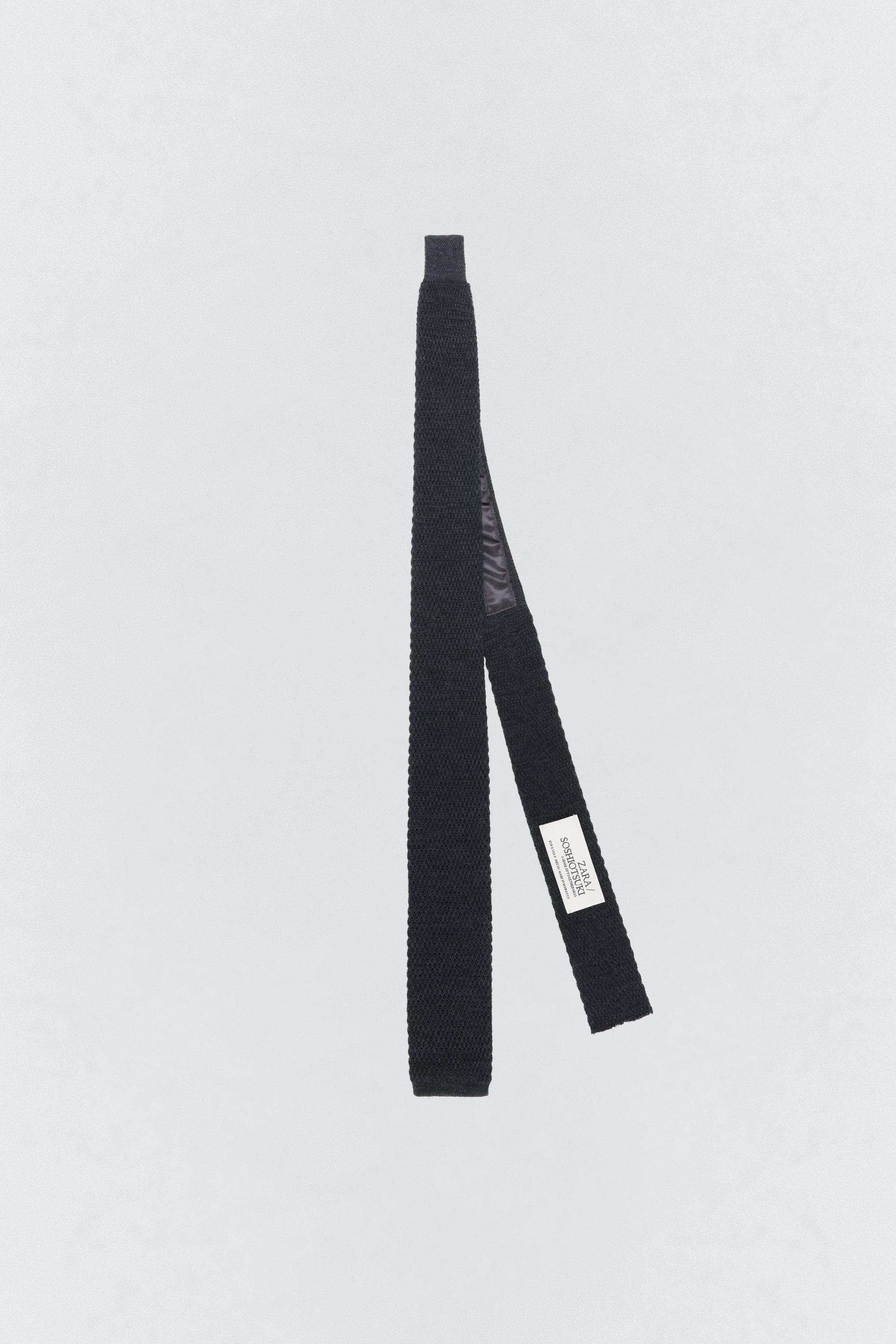 Soshiotsuki x ZARA ウールニットタイ - グレー | ZARA Japan / 日本