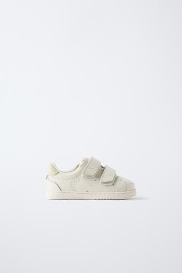 LEATHER BAREFOOT STRAP TRAINERS - White by Zara