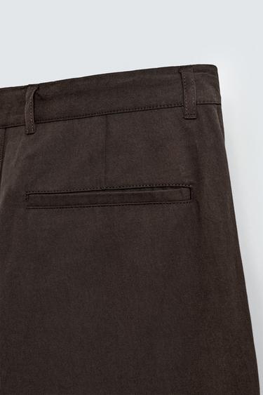 LYOCELL-COTTON TROUSERS - Brown by Zara - Image 8