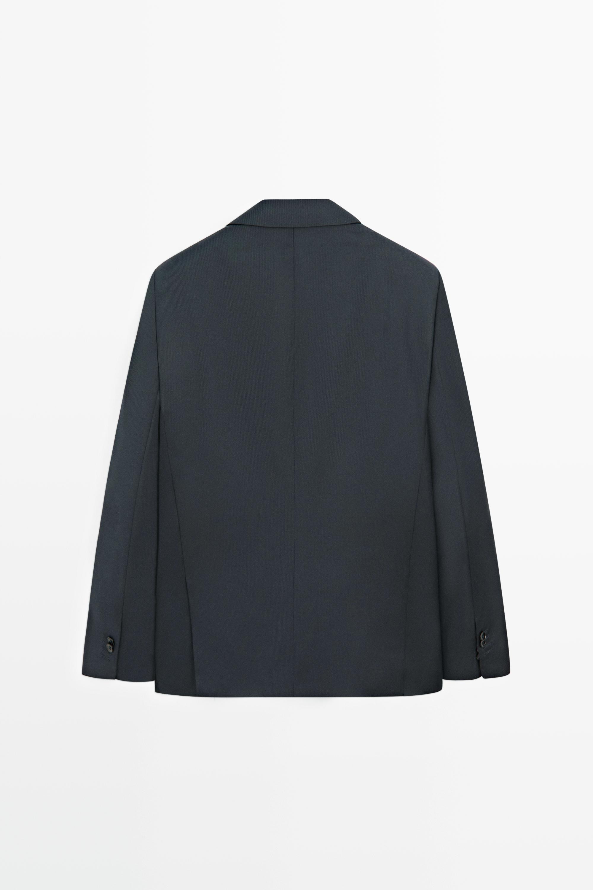 Striped wool blend suit blazer