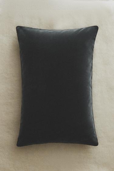 VELVET CUSHION COVER - Anthracite grey by Zara