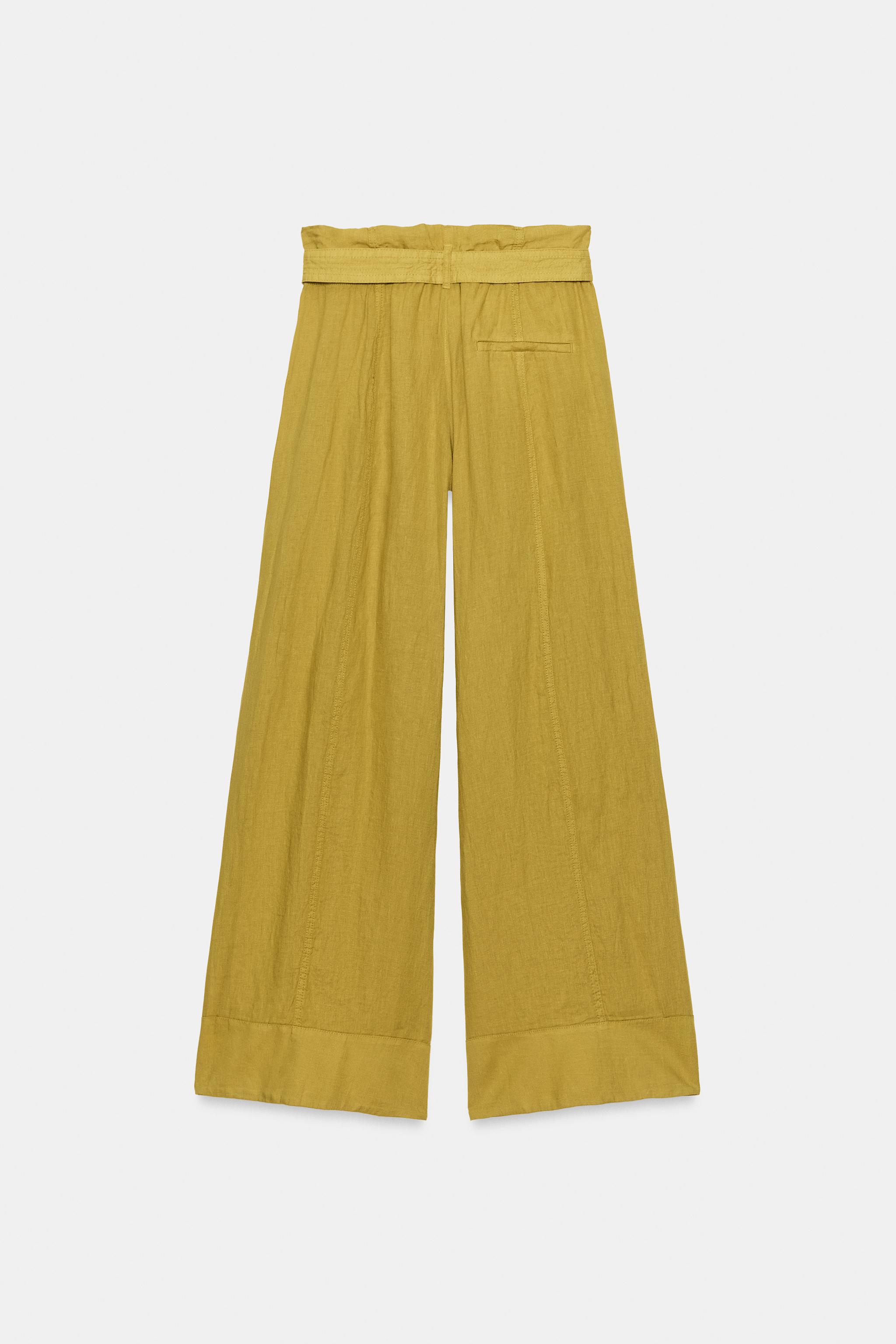 Женские брюки Zara ZW COLLECTION 100% LINEN PANTS — фото 9