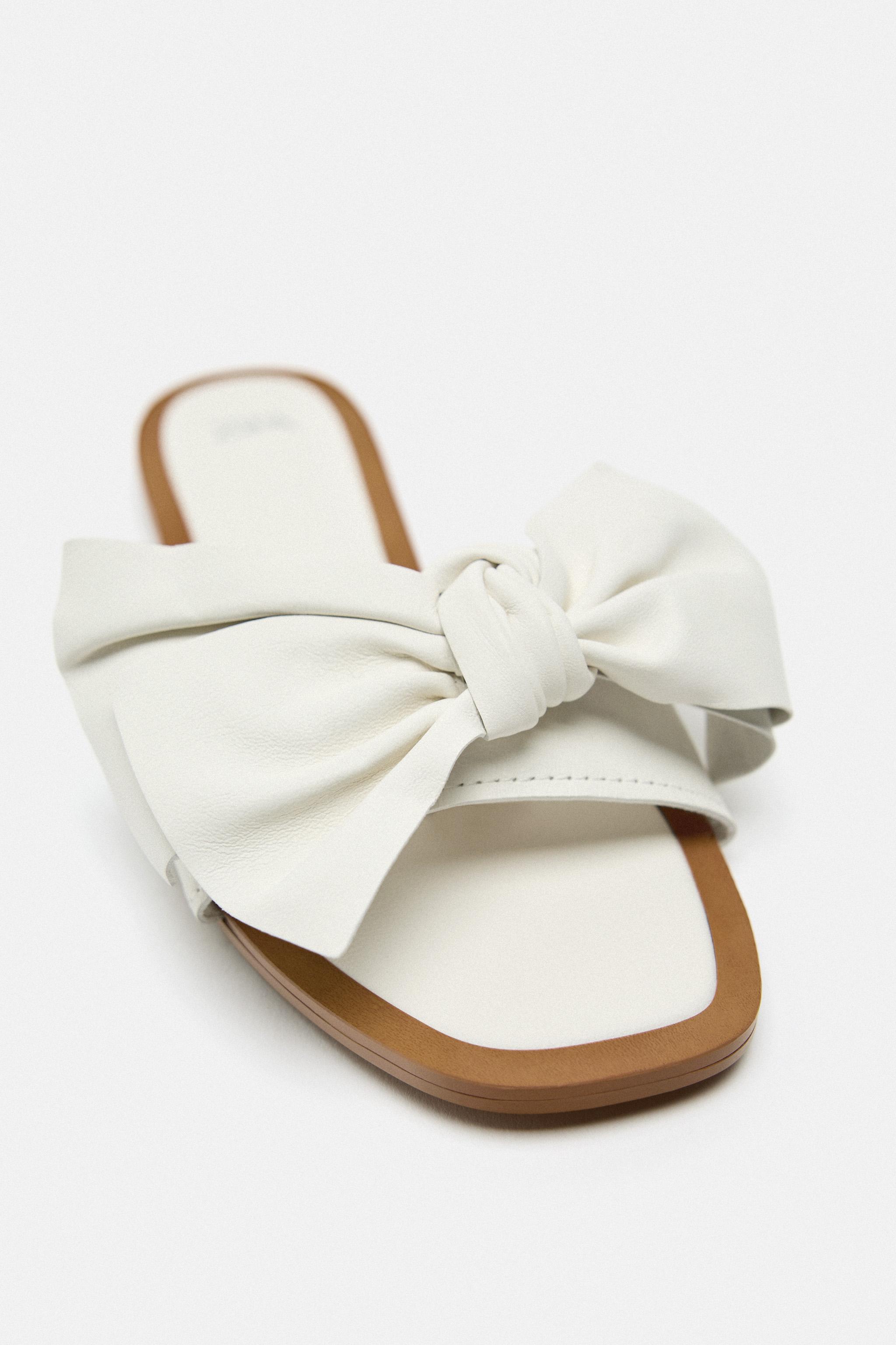 Women's slide sandals with on sale bow