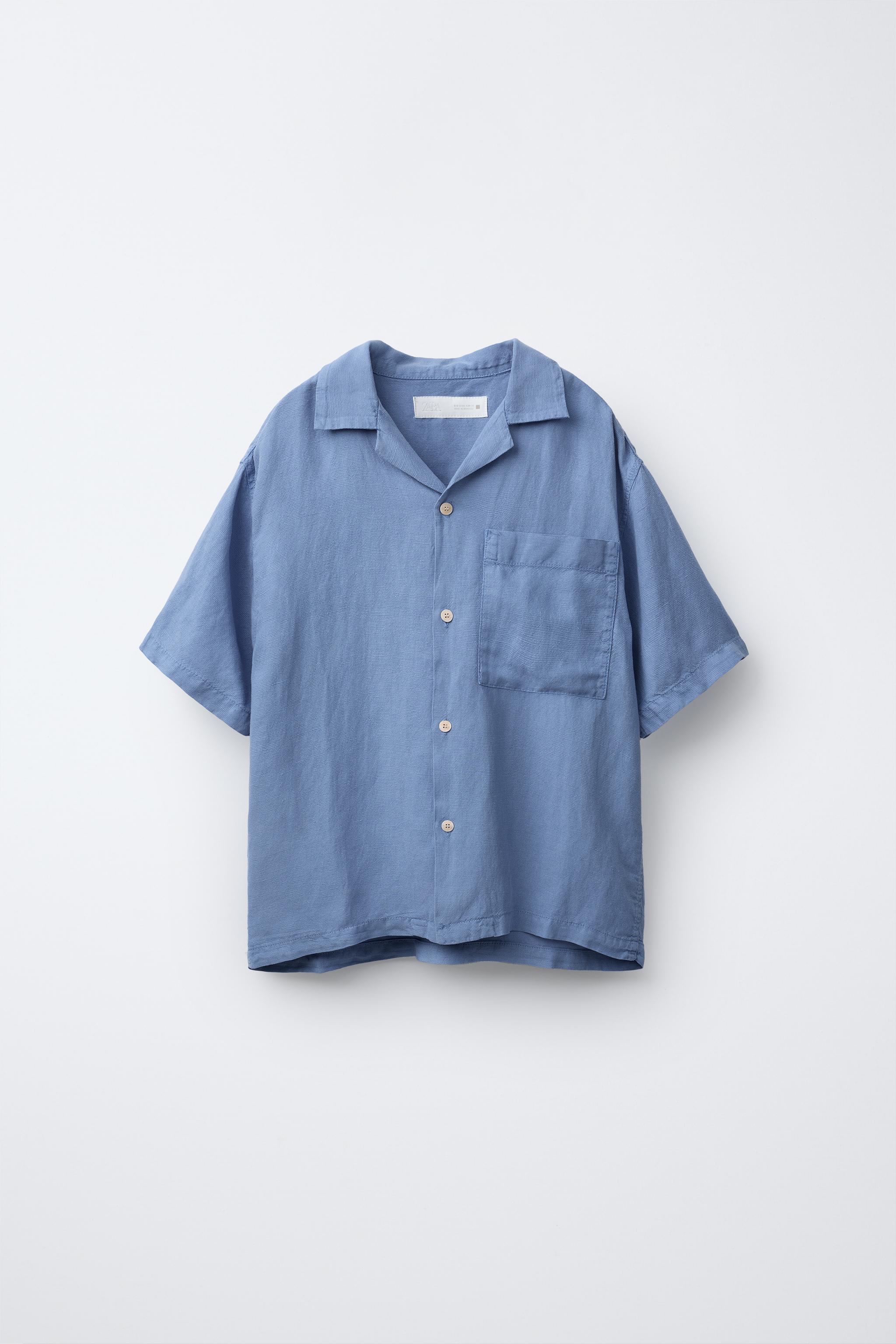 Burberry レース襟 シャツ ライトブルー トップス